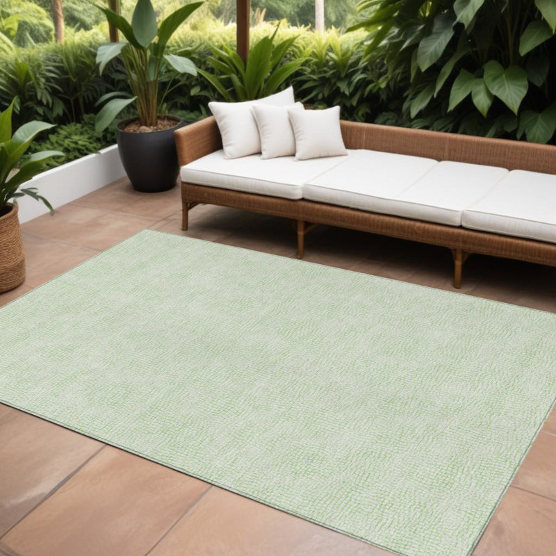 Tapis extérieur lavable géométrique vert menthe 8 pi x 10 pi