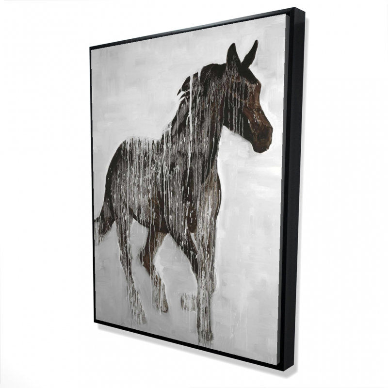 Abstract Brown Horse Print On Canvas
