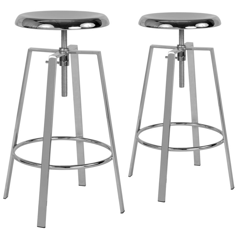 Industrial Style Barstool with Swivel Lift Adjustable Height Seat, Grey