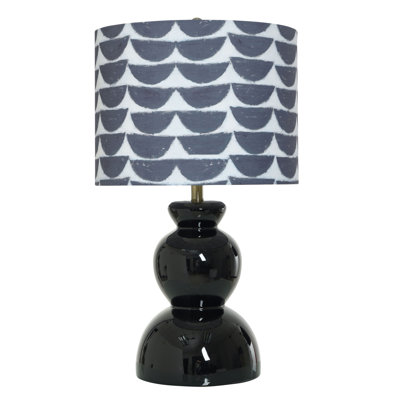 Norman Wyatt Home - Wedge - Ceramic Table Lamp - Gloss Black Finish