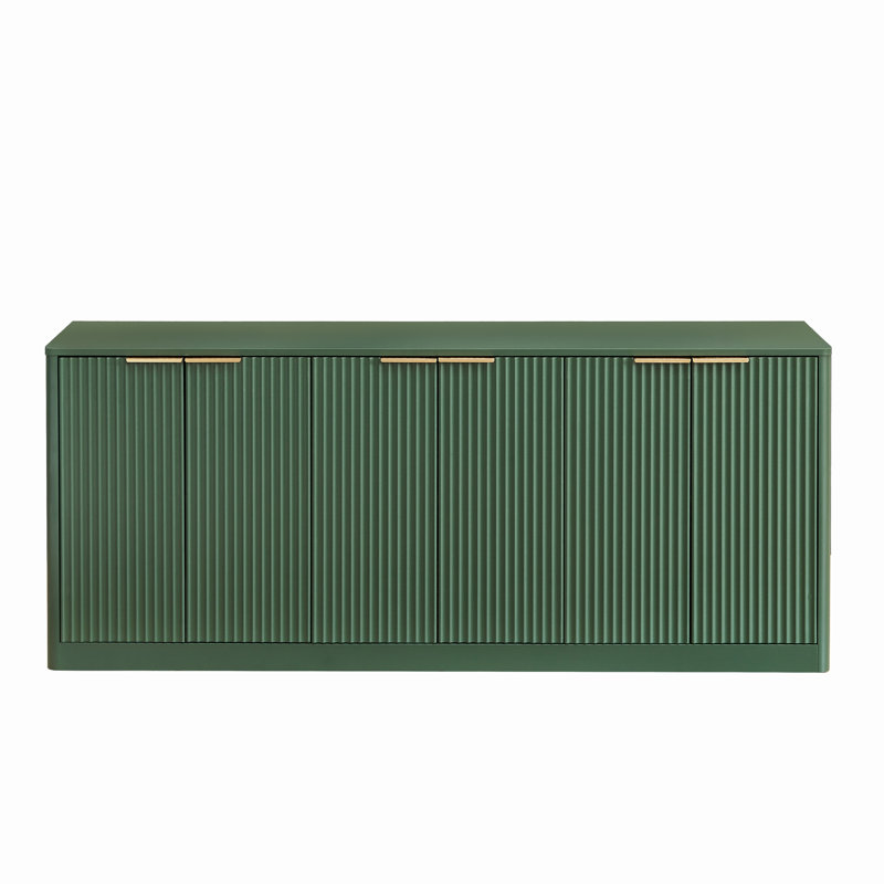 Modern Wavy Sideboard with Curved Design, Storage Cabinet for Multi-Room Use, Ample Hidden Compartments, Black