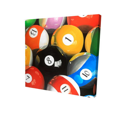 Pool Balls Closeup Print On Canvas