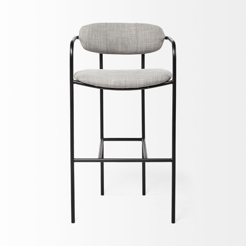 Tabouret en tissu Biélorussie, Tabouret de bar (siège d’une hauteur de 30 po), Gris bronze, Gris