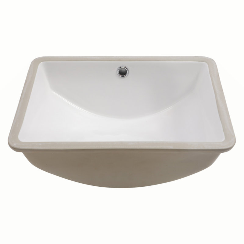 18.5" x 14" White Ceramic Rectangular Undermount Bathroom Sink