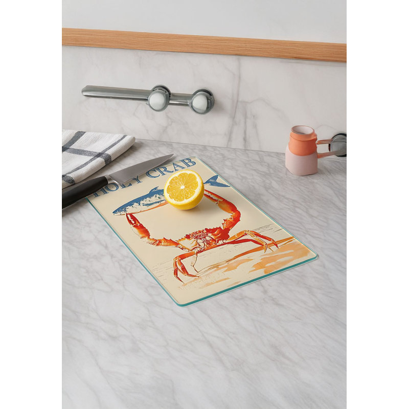 Durable Tempered Glass Cutting Board, 7.9 x 11.8 inches | 100% Antibacterial, Non-Slip Silicone Feet | Easy Clean Surface, Perfect for Food Prep & Kitchen Use, Not Dishwasher, Microwave, or Oven Safe