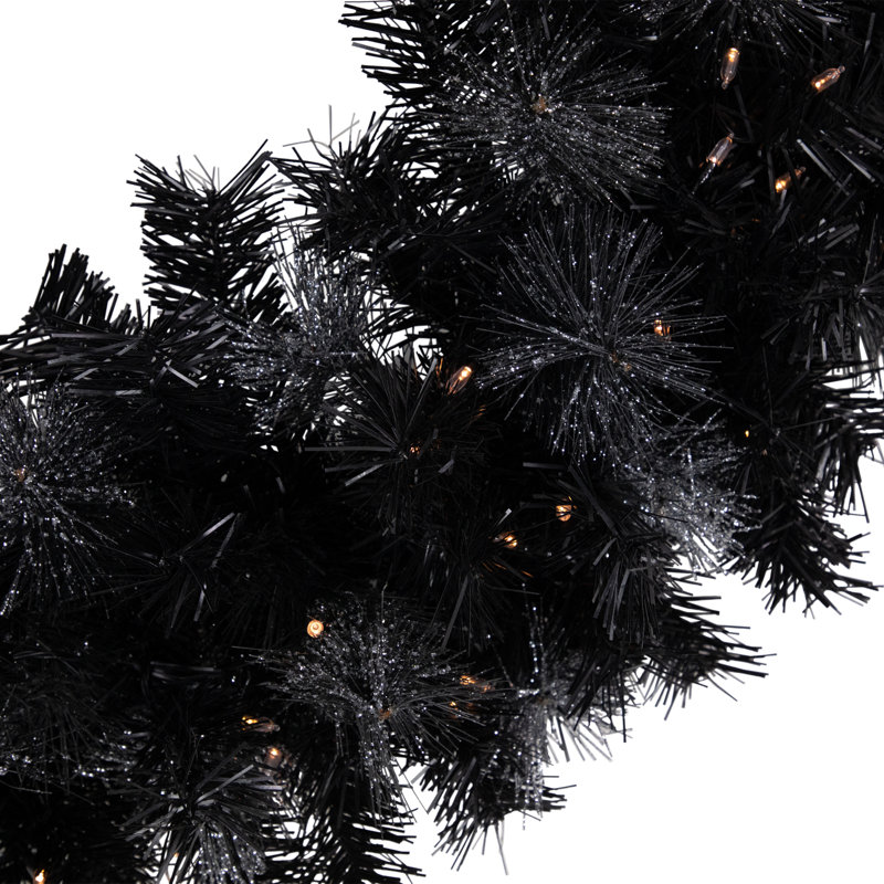 Silver Shimmer 36" Pine Artificial Christmas Wreath with Warm White LED Lights