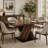 55" Dining Table, Wood Kitchen Dinner Table for 4-6