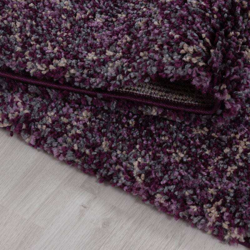 Hearn Shaggy Purple Rug, Runner 80 x 250cm