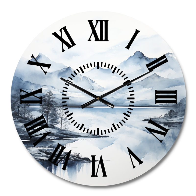 Horloge murale grise et bleue, Médium