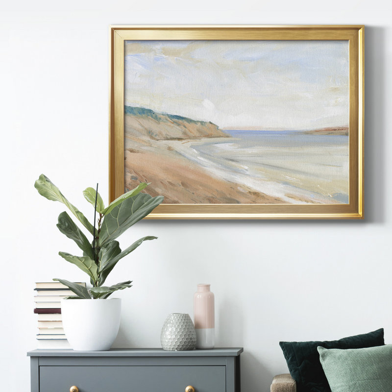 Étude de rivage I, H 22,5 po x l 30,5 po x P 1 po, Pas de tapis, Toile encadrée noire à coins fermés