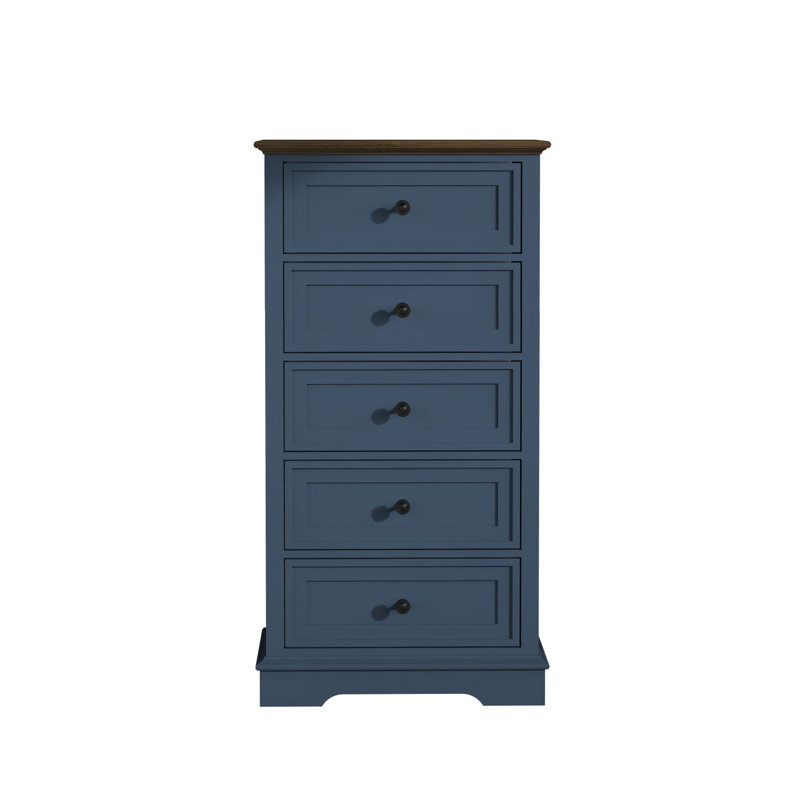 Cabinet Dresser Chest With 5 Drawers, Chest Of Drawers, Bedroom Dresser, Navy