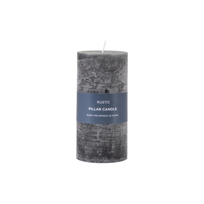 Unscented Pillar Candle, 14cm H x 7cm W x 7cm D, Browny Orange 