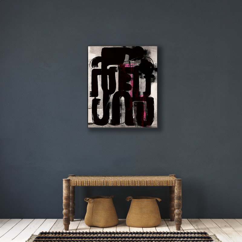 He and She, Gilded Gold Floater Framed Canvas, 20.5" H x 17.5" W, No Mat