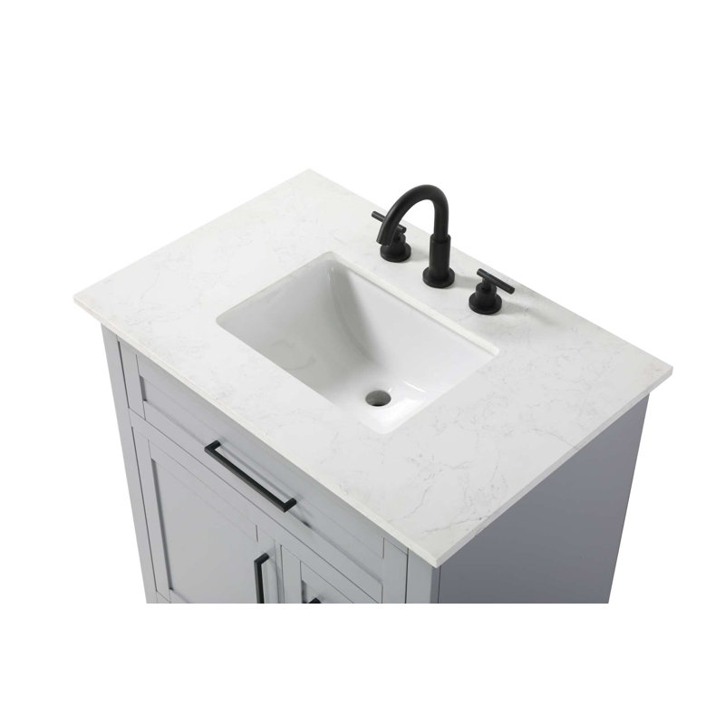 Meuble-lavabo simple 32 po gris, Gris, 32"