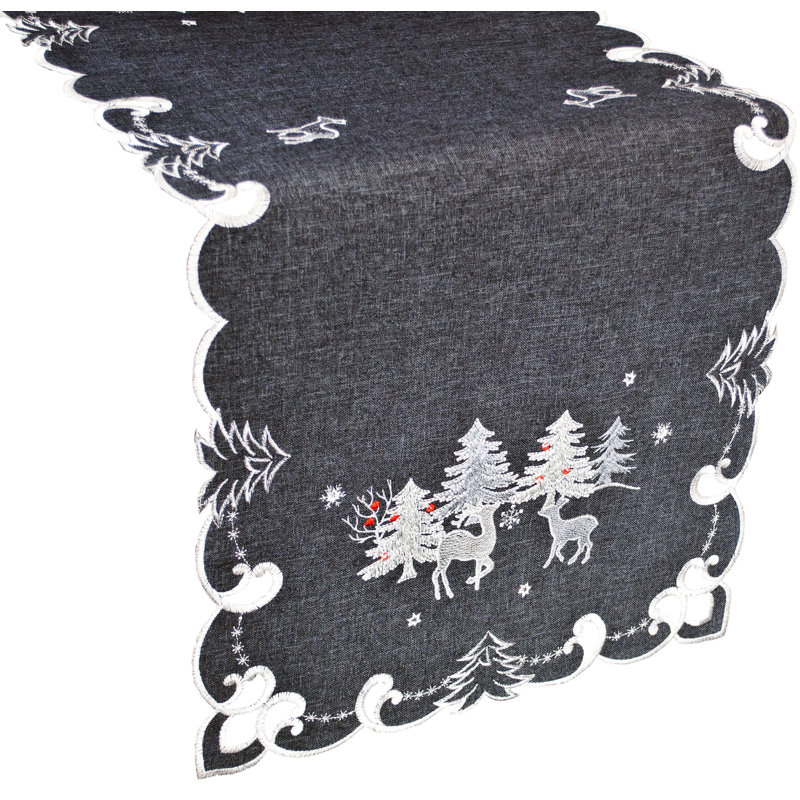 Chemin de table Judeen Silver Reindeer