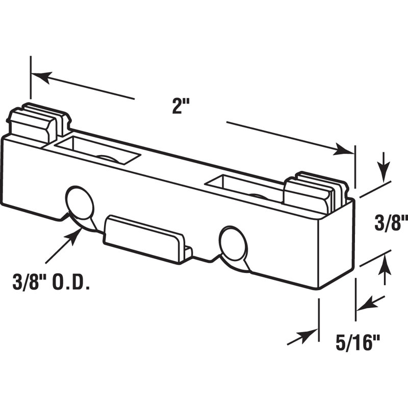 Prime-Line 3/8 in. Brass Wheels Sliding Window Tandem Roller Assembly