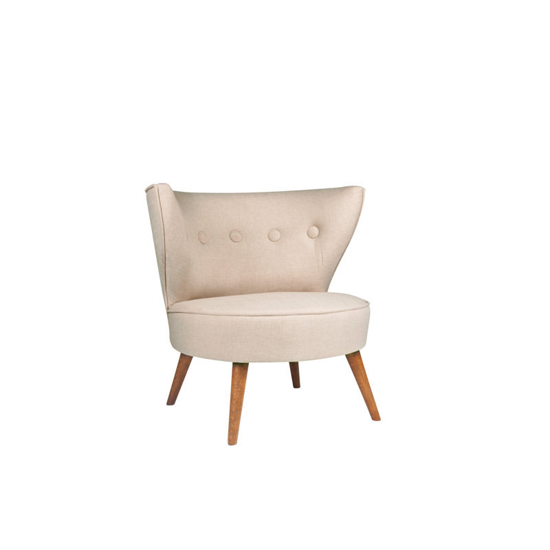 Fauteuil demi-tonneau en polyester 31,5 po Burgos, Polyester crème