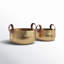 Heron Set of 2 Metal Bowls - 10" and 12" Aluminum Bowl Set in Metallic Gold - Decorative Pair for Home Use