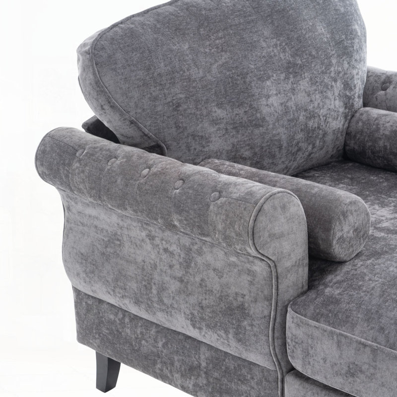 Canapé-lit simple en chenille, Gris foncé