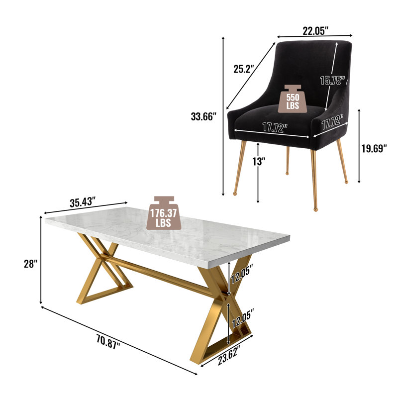 Ensemble repas pour 6 personnes Magallanes, Noir