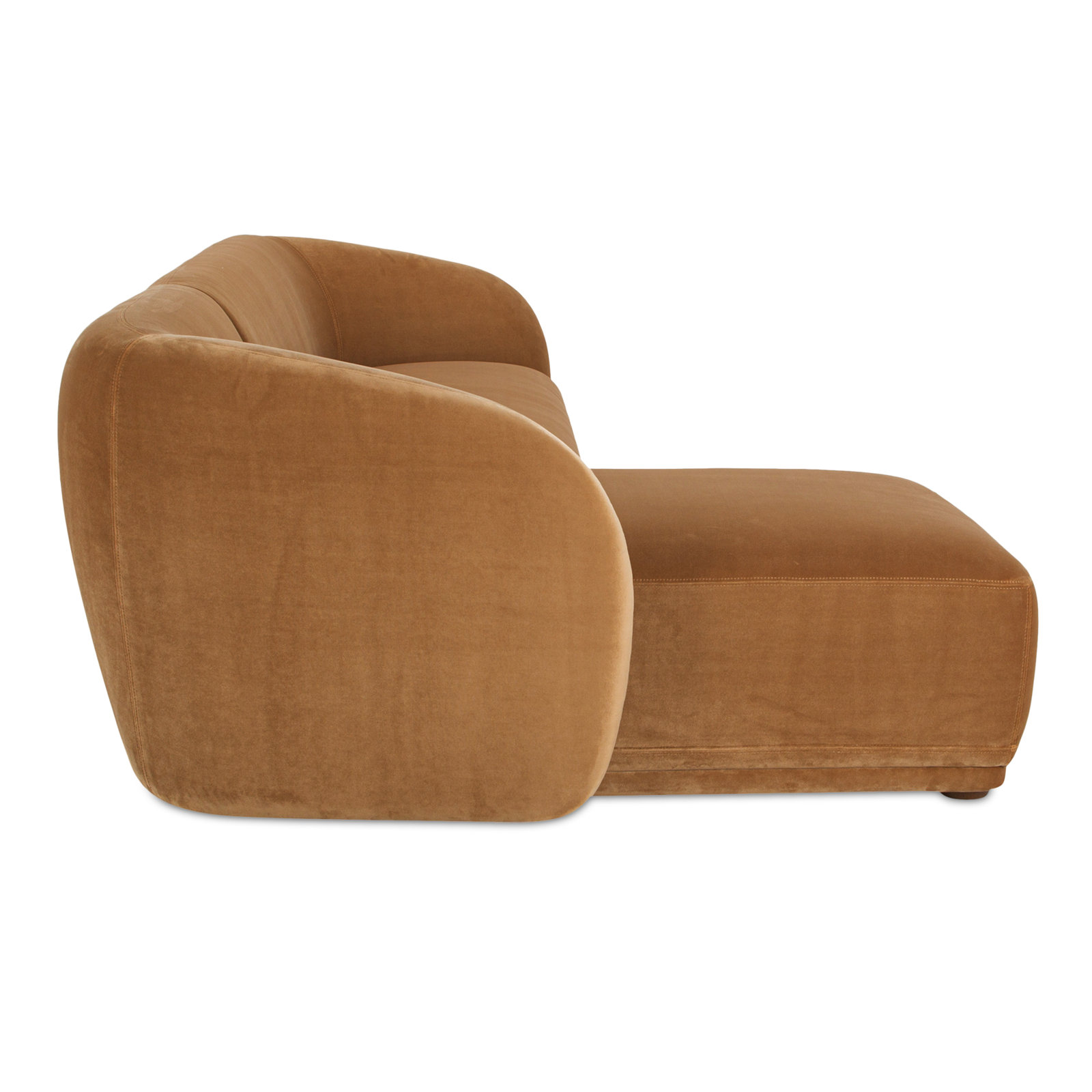 Penelope 2 - Piece 112" Chaise Sectional, Left Hand Facing, Camel Faux Mohair