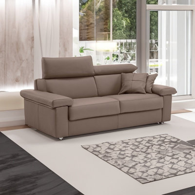 Amy 85"" Top Grain Leather Sleeper Sofa with Memory Foam Mattress -  Casa Italia Furniture, SI-S-Amalfi-SBUSQ-PF-3000-3636