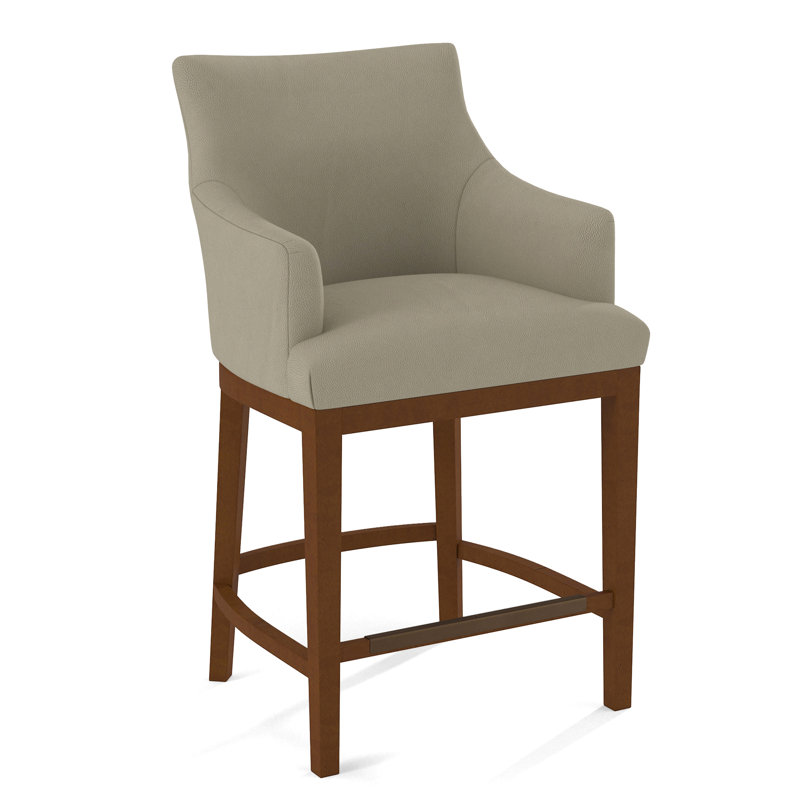 Upholstered Counter Stool, English Saddle, Rumor Dymond Dust