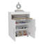 Étagère à chaussures Belton avec portes doubles et tablettes intérieures, armoire de rangement pour chaussures autoportante, chêne blanc / naturel