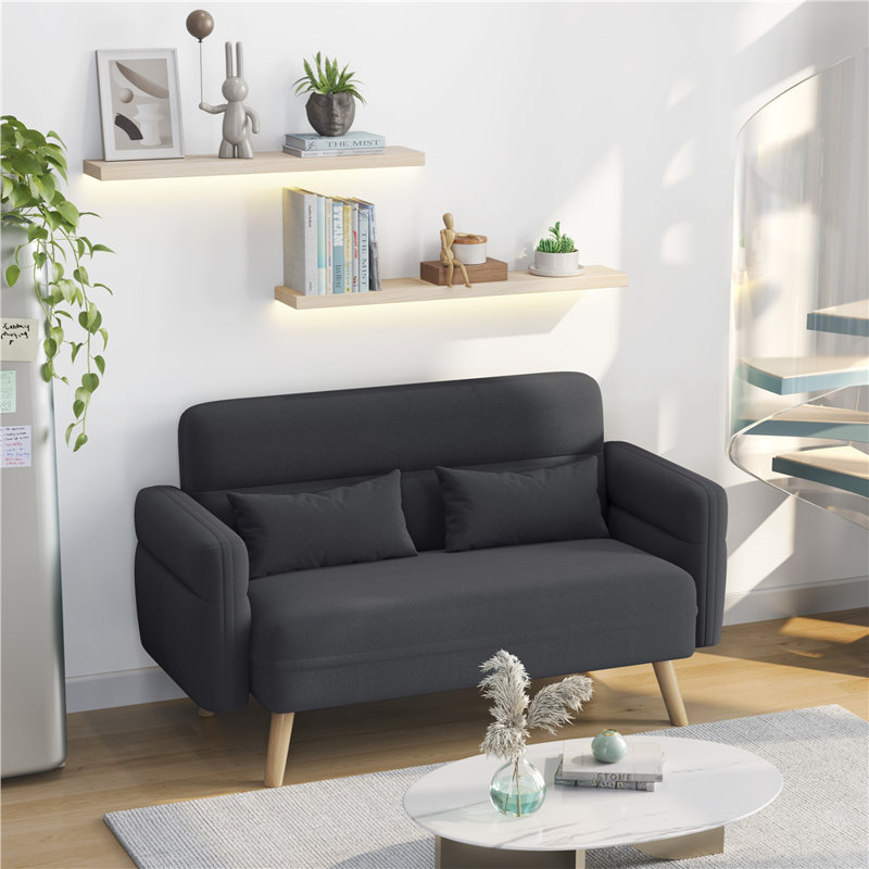 Causeuse rembourrée Boarisch, Gris foncé
