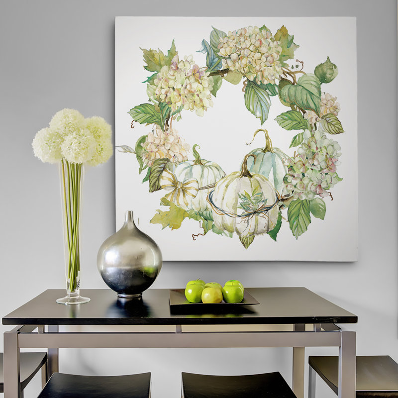 « end of summer couronne », reproduction sur toile, H 16 po x l 16 po x P 1,5 po, Toile tendue