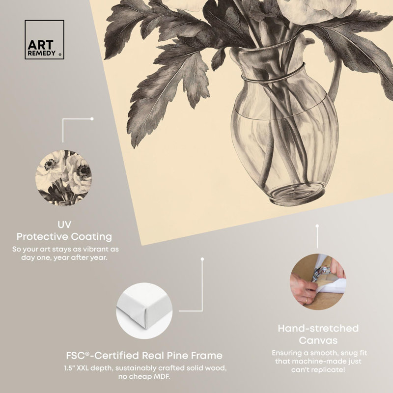 «Herbarium's Hush III», illustrations florales sur toile par Art Remedy, H 36 po x l 24 po, Toile tendue avec châssis