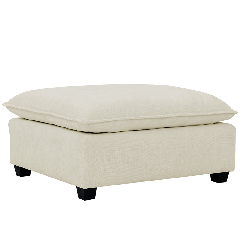 Repose-pieds modulaire contemporain en tissu Chenille