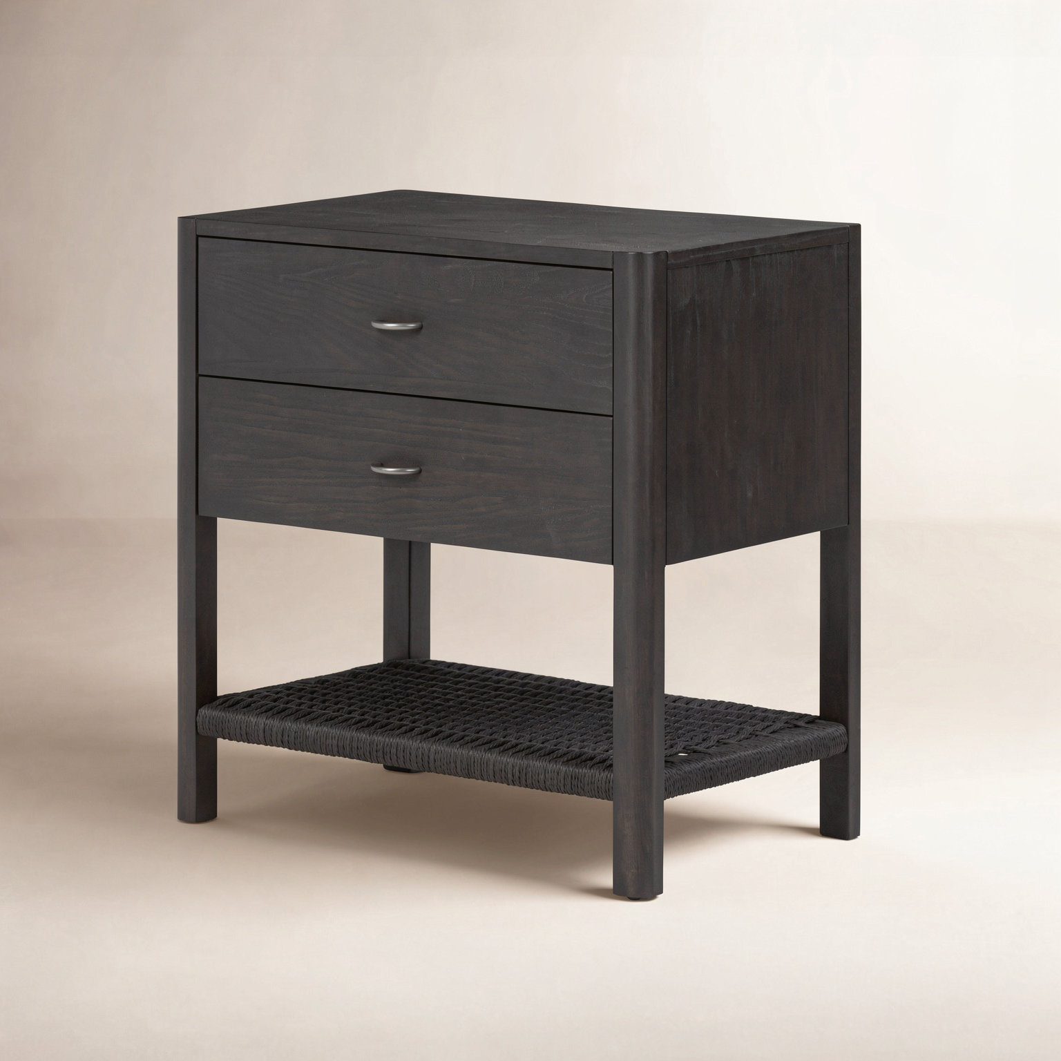Deirdre Woven Nightstand, Smoked Black Ash