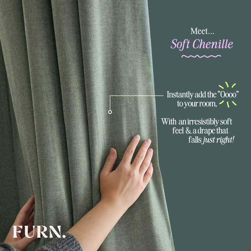 Soft Chenille Blackout Eyelet Curtains, 168cm Width x 229cm Drop, Beige