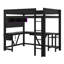 Lit mezzanine moderne en bois pleine grandeur avec bureau intégré, station de charge, lumière DEL, tablette de rangement, organisateur en tissu et rails de sécurité-91081905