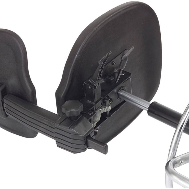 Backed Adjustable Height Ergonomic Industrial Stool with Footring Pedestal Base