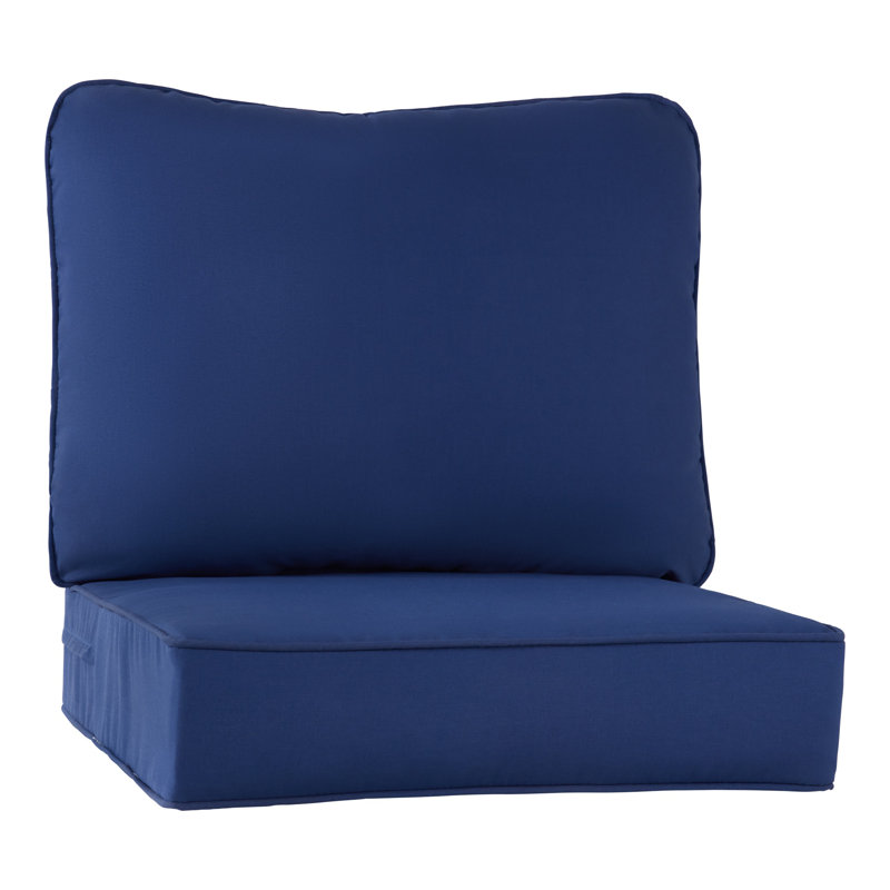 Outdoor 2-Piece Deep Seat Cushion Set, Marine Blue