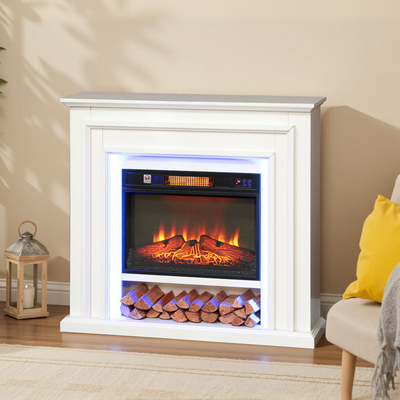 Metro Lane 105cm W White Electric Fireplace