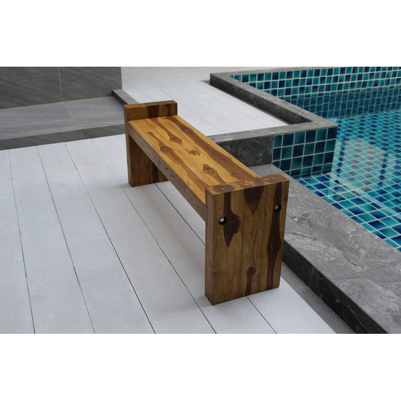 Banc en bois massif Harragan, H 19 po x l 48 po x P 12 po, Noyer