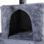 Arbre à chat à double couche avec maison de chat confortable, échelle et jouet en peluche ludique pour félins actifs.