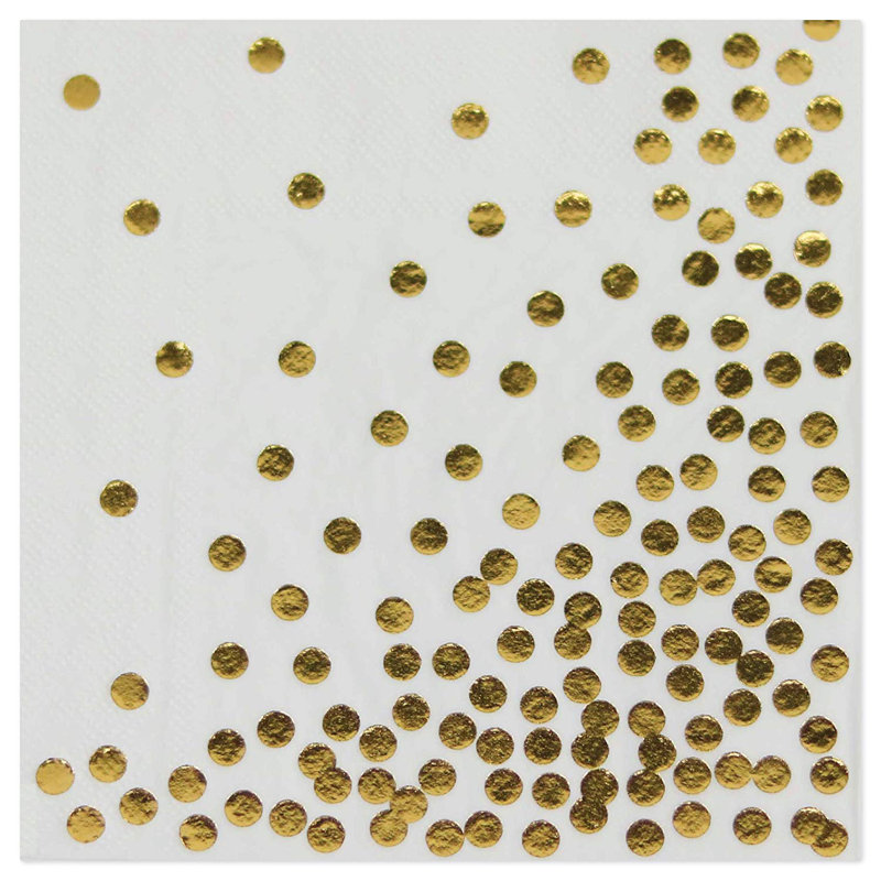 serviettes de repas à papier 6,5 po Ailish, Or