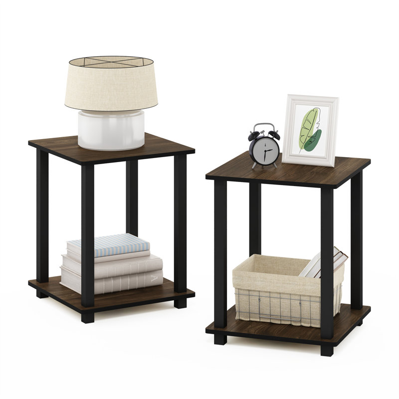 Bertrum 15.6'' W Nightstand, Walnut/Black