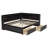 L-shaped Bookcases Bed with Power Outlets, USB Charging Ports,Two Drawers-1231909405-1231909403