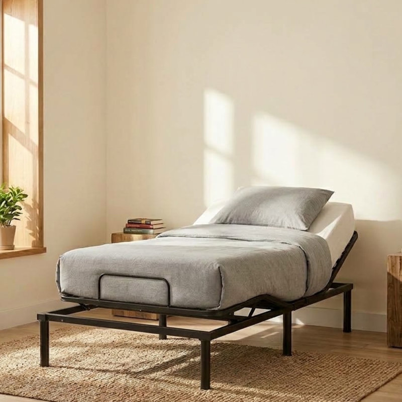 Mahaska Adjustable Bed Frame, Zero Gravity, Wireless Remote Control, 705 lb. Quick Assembly, Black