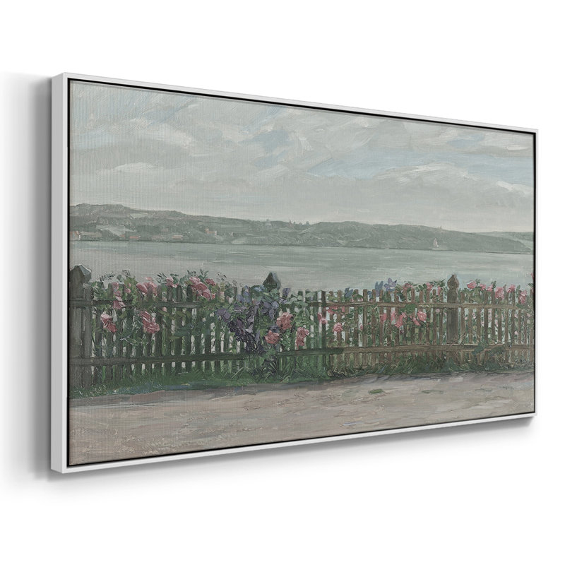 Paysage, série Mxxxiv, toile tendue avec châssis, prête à être accrochée, H 21 po x l 41 po, Blanc