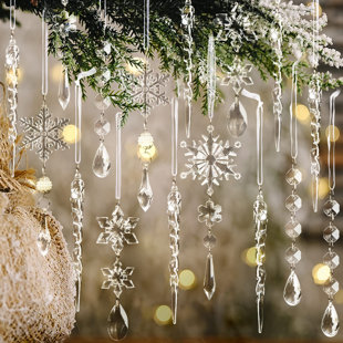 18Pcs 3D Hanging Christmas Snowflake Decorations, India