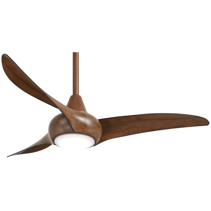 44" 3 - Blade LED Propeller Ceiling Fan with Remote Control and Light Kit Included, Distressed Koa