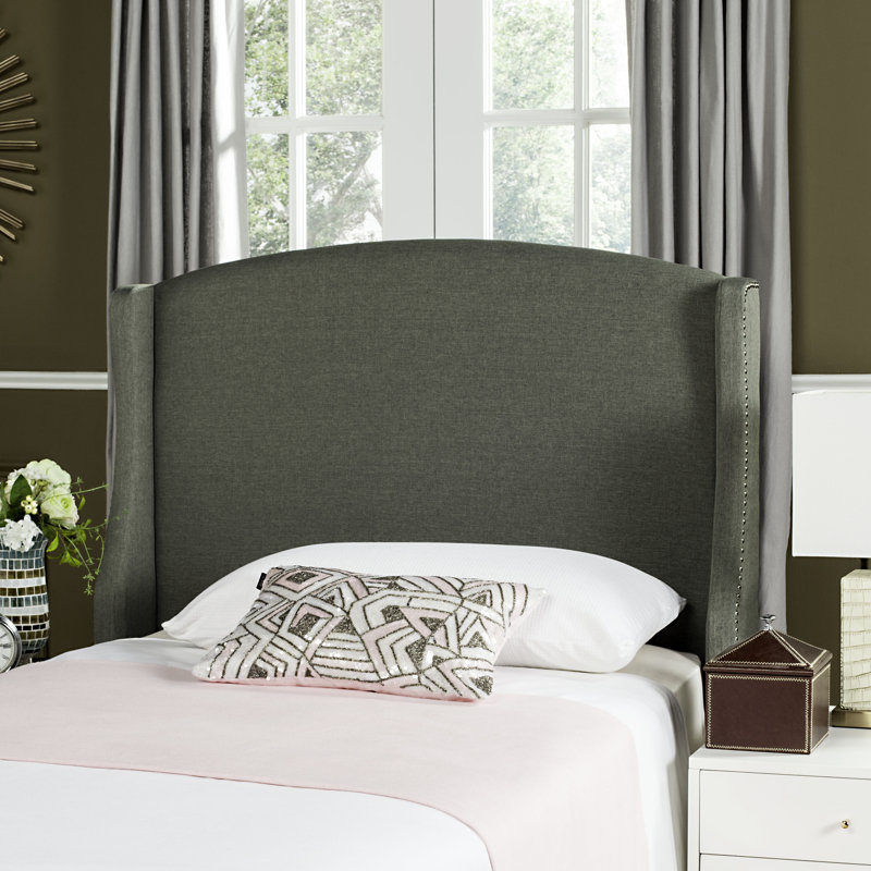 Hattiesburg Upholstered Headboard, Twin, Gray 100% Linen