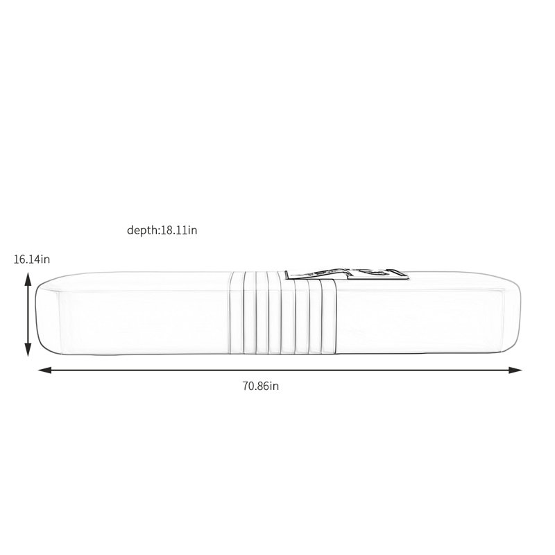 Banc rembourré en cuir Sweer Match, H 16,14 po x l 70,86 po x P 18,11 po