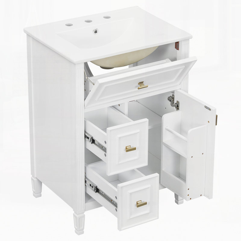 Meuble-lavabo 24 po avec lavabo, Blanc